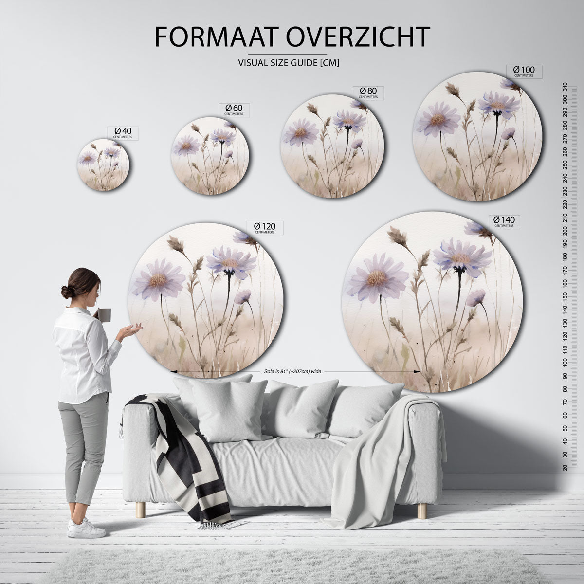 Wilde bloemen Muurcirkel