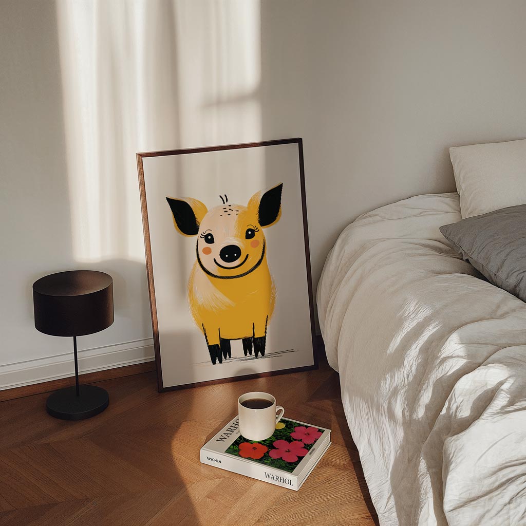 Vrolijke Varkensvriend Poster-WallArtistic