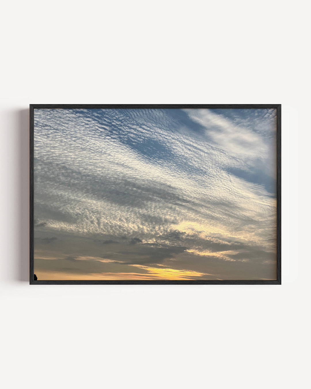 Luchtlandschap bij zonsondergang Poster