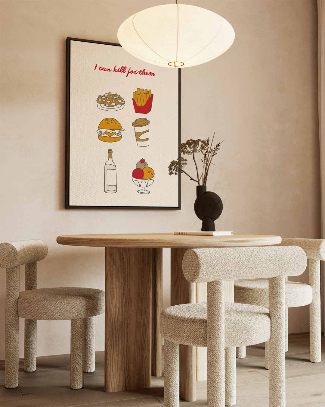 Fastfood Verlangen Illustratie Kunstwerk-canvas-dibond-plexiglas-wanddecoratie-WallArtistic