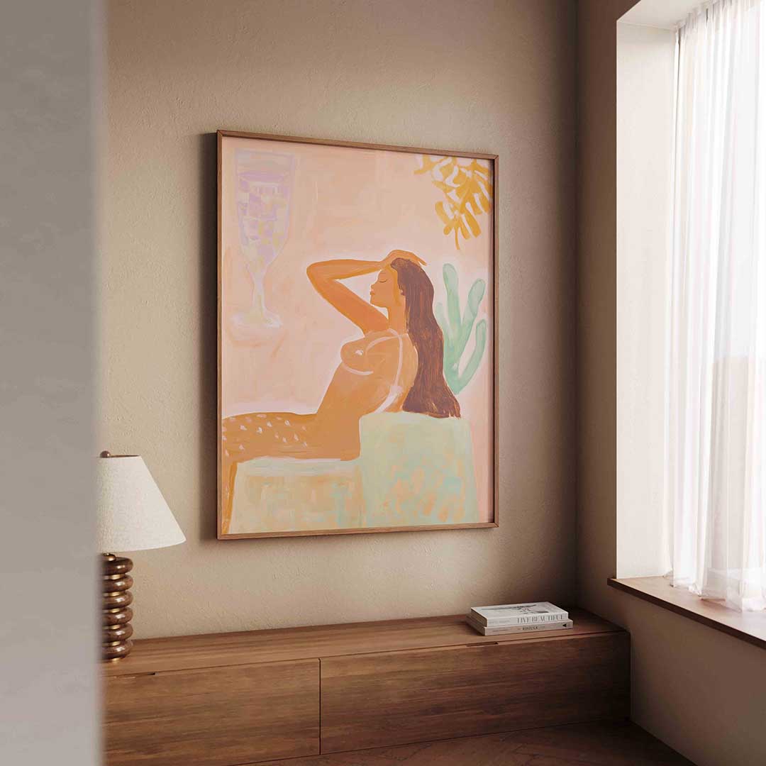 Vrouw met glas Poster