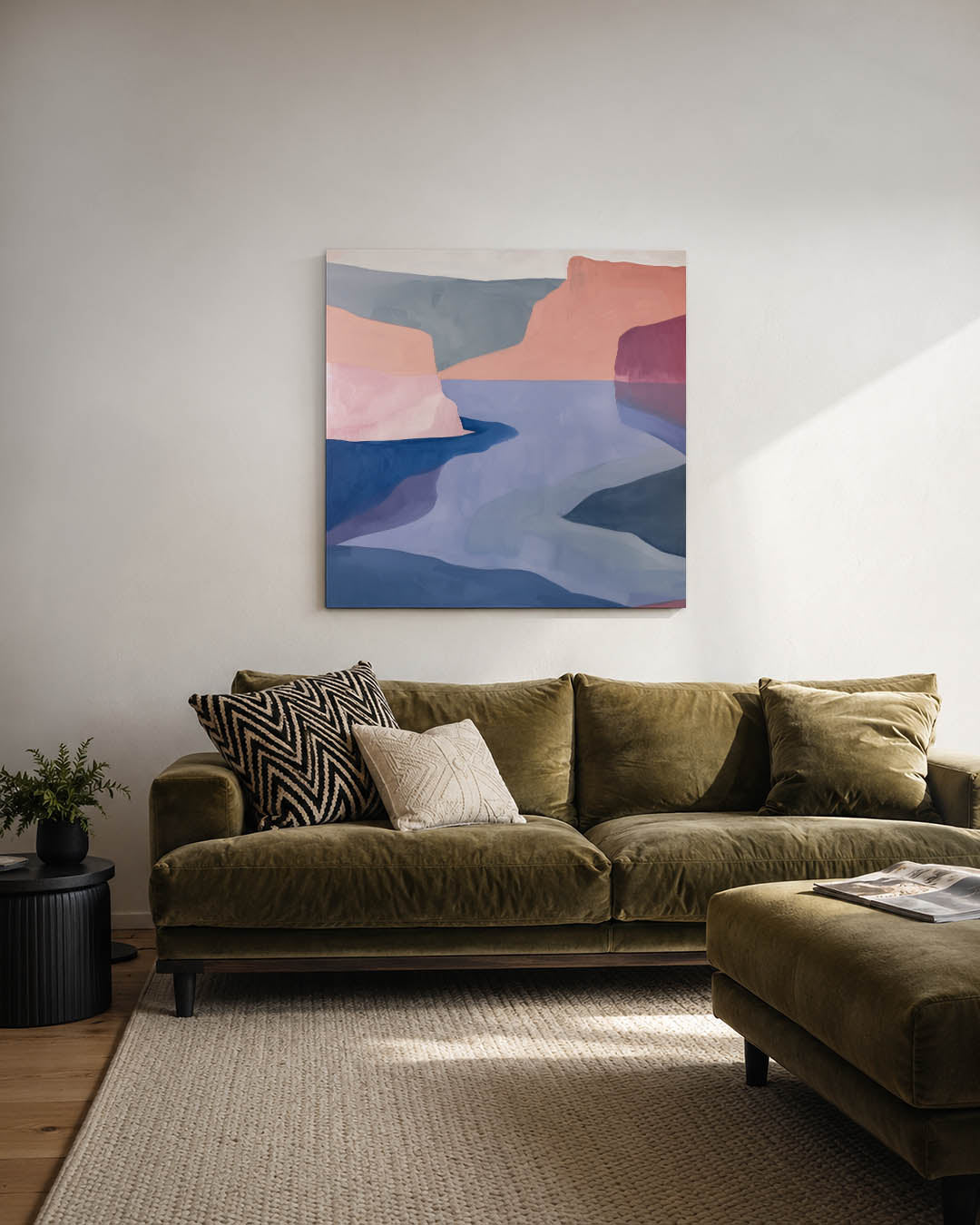 Vloeiende kleurenlandschap Kunstwerk