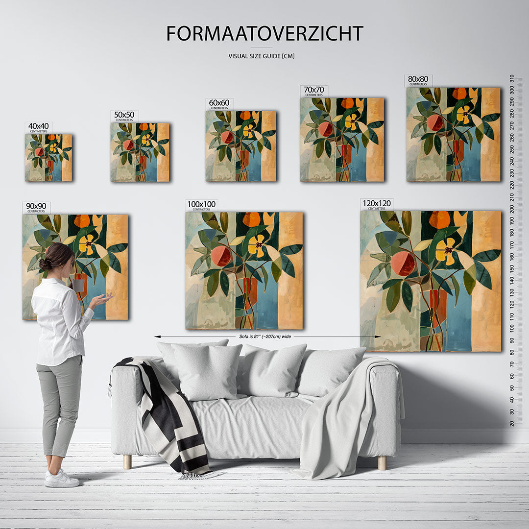 Geometrische bloemvormen Kunstwerk