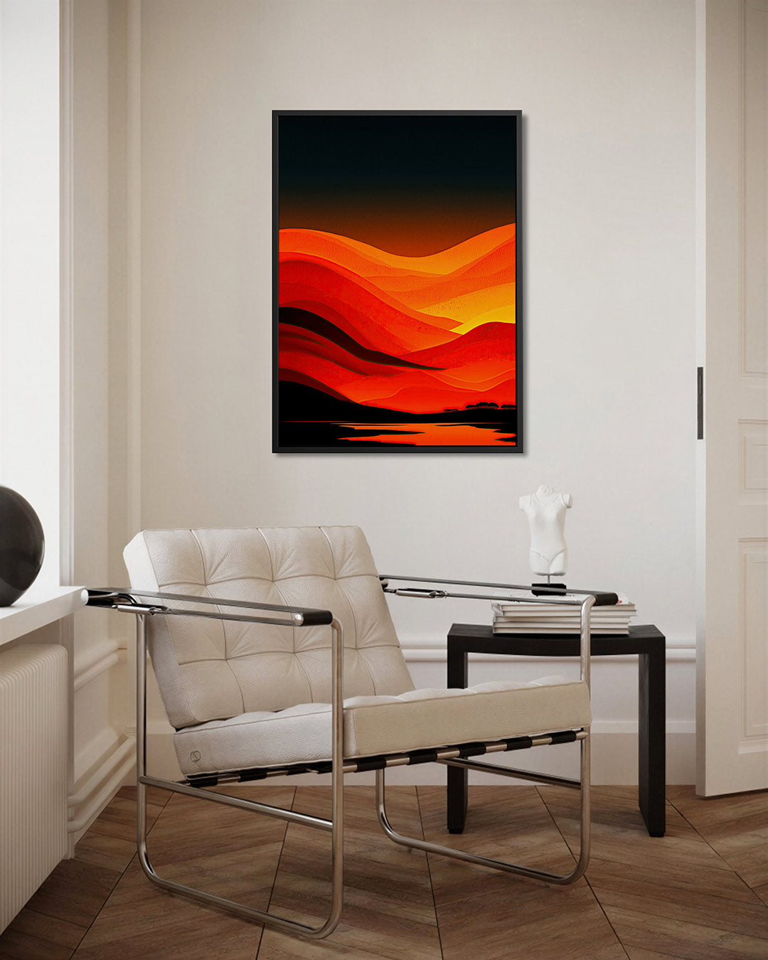 Vloeiende kleurenlandschap Kunstwerk