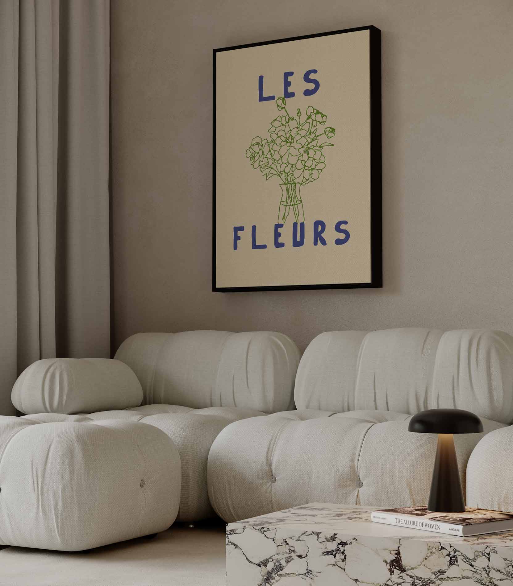 Les Fleurs Minimalistisch Kunstwerk-canvas-dibond-plexiglas-wanddecoratie-WallArtistic