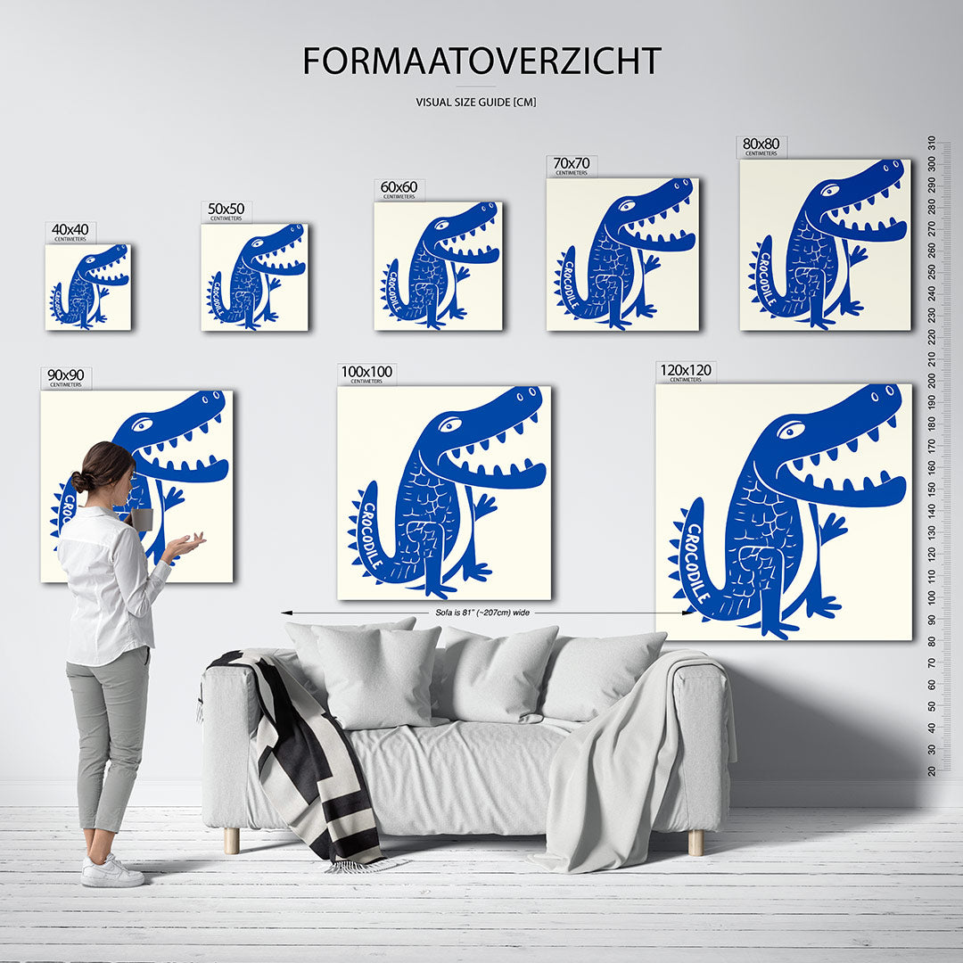 Speelse krokodil illustratie Kunstwerk