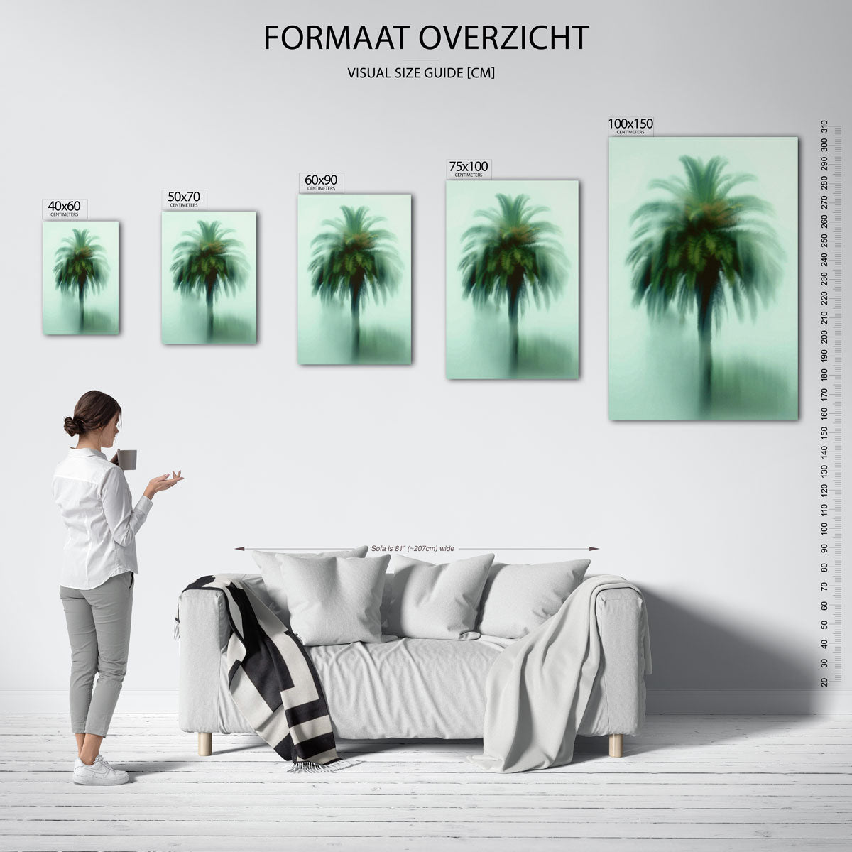 Vervagende palmboom Kunstwerk
