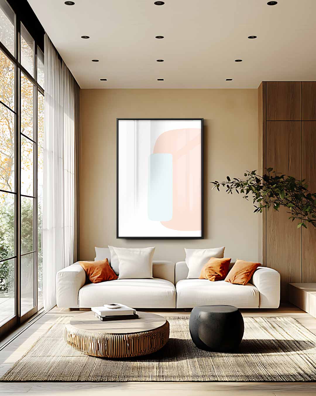 Zomerse Pastel Abstractie Kunstwerk-canvas-dibond-plexiglas-wanddecoratie-WallArtistic