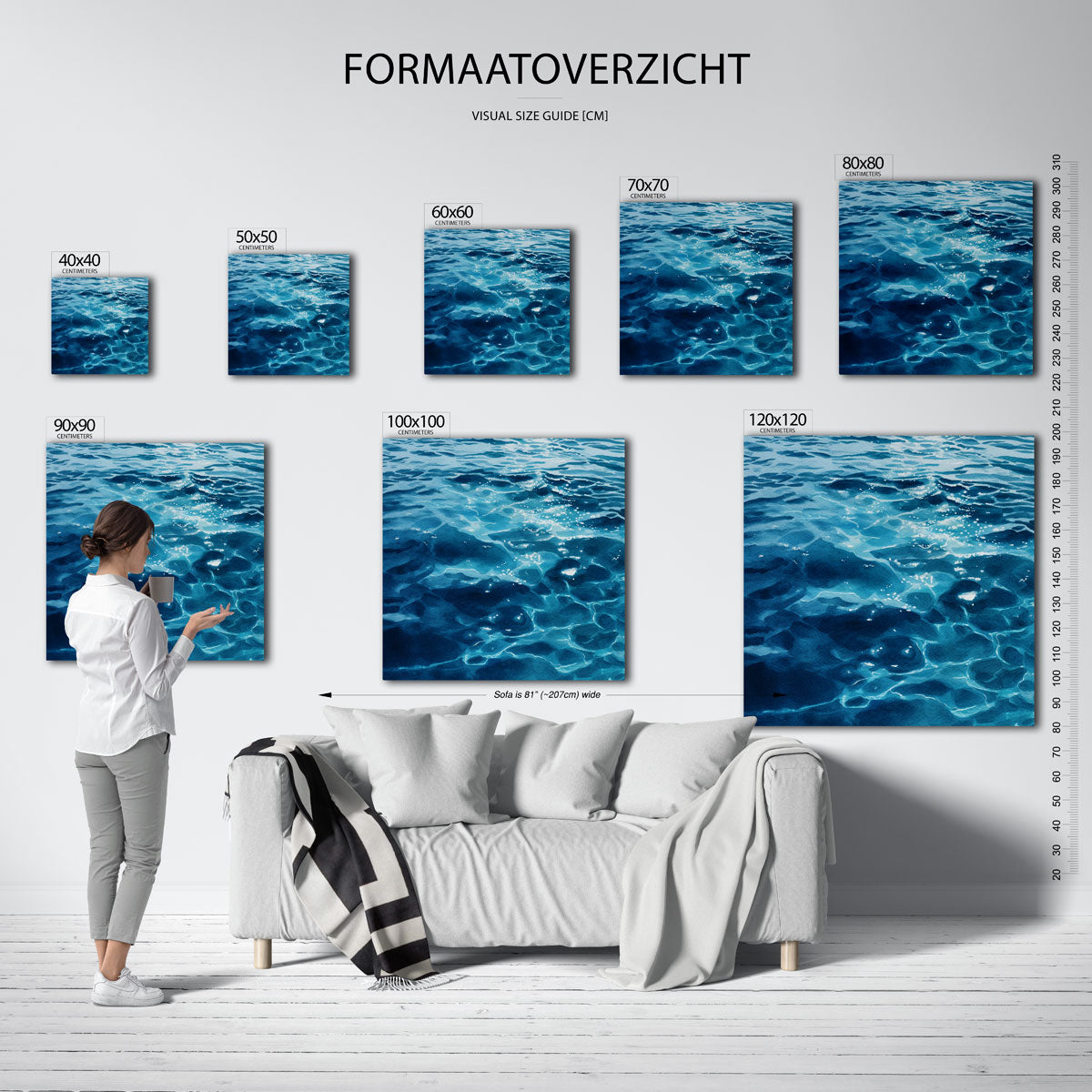 Blauwe wateroppervlak Poster
