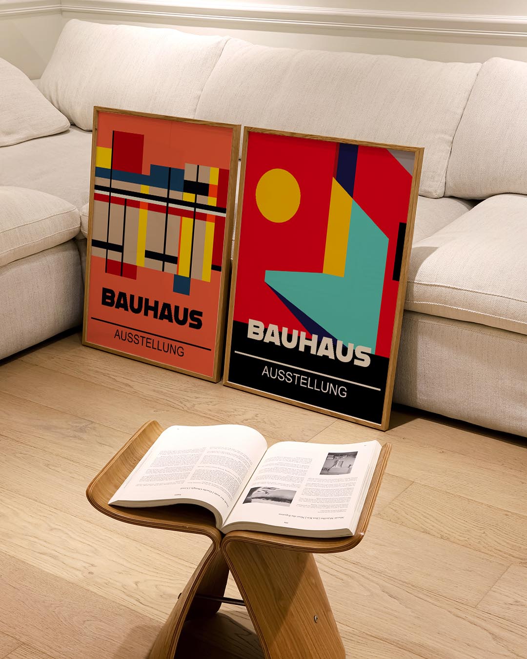 Kleurrijke vlakverdeling Posterset
