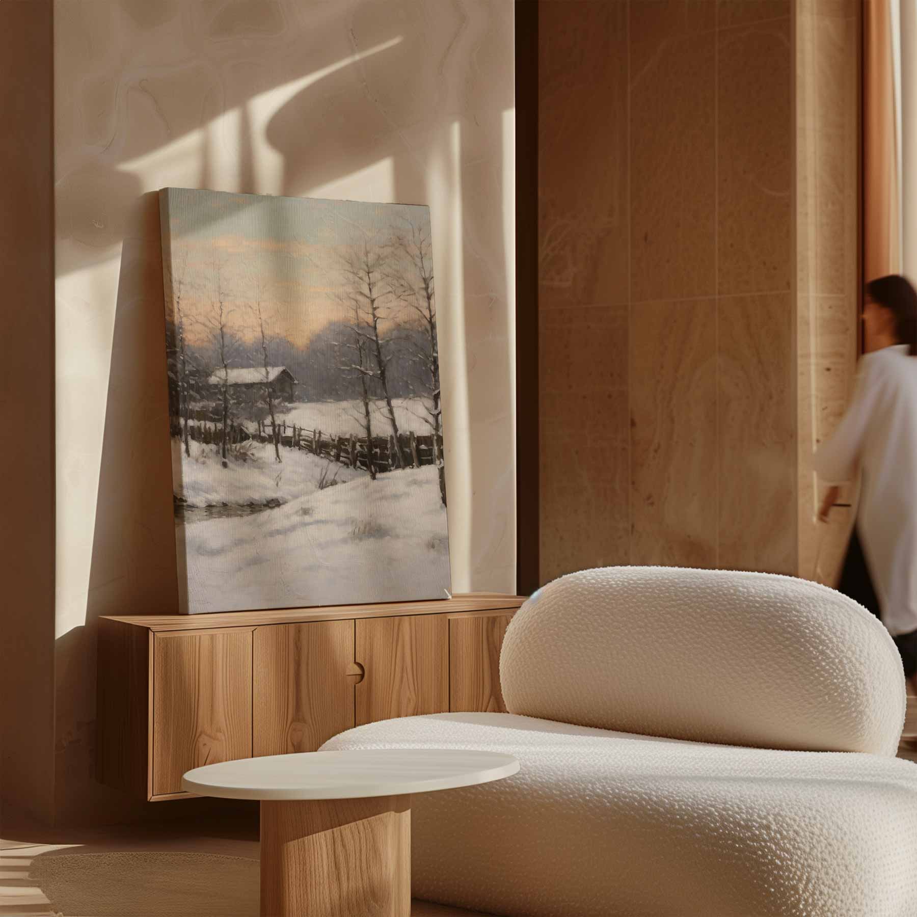 Winterse Rustieke Schoonheid Kunstwerk-canvas-dibond-plexiglas-wanddecoratie-WallArtistic