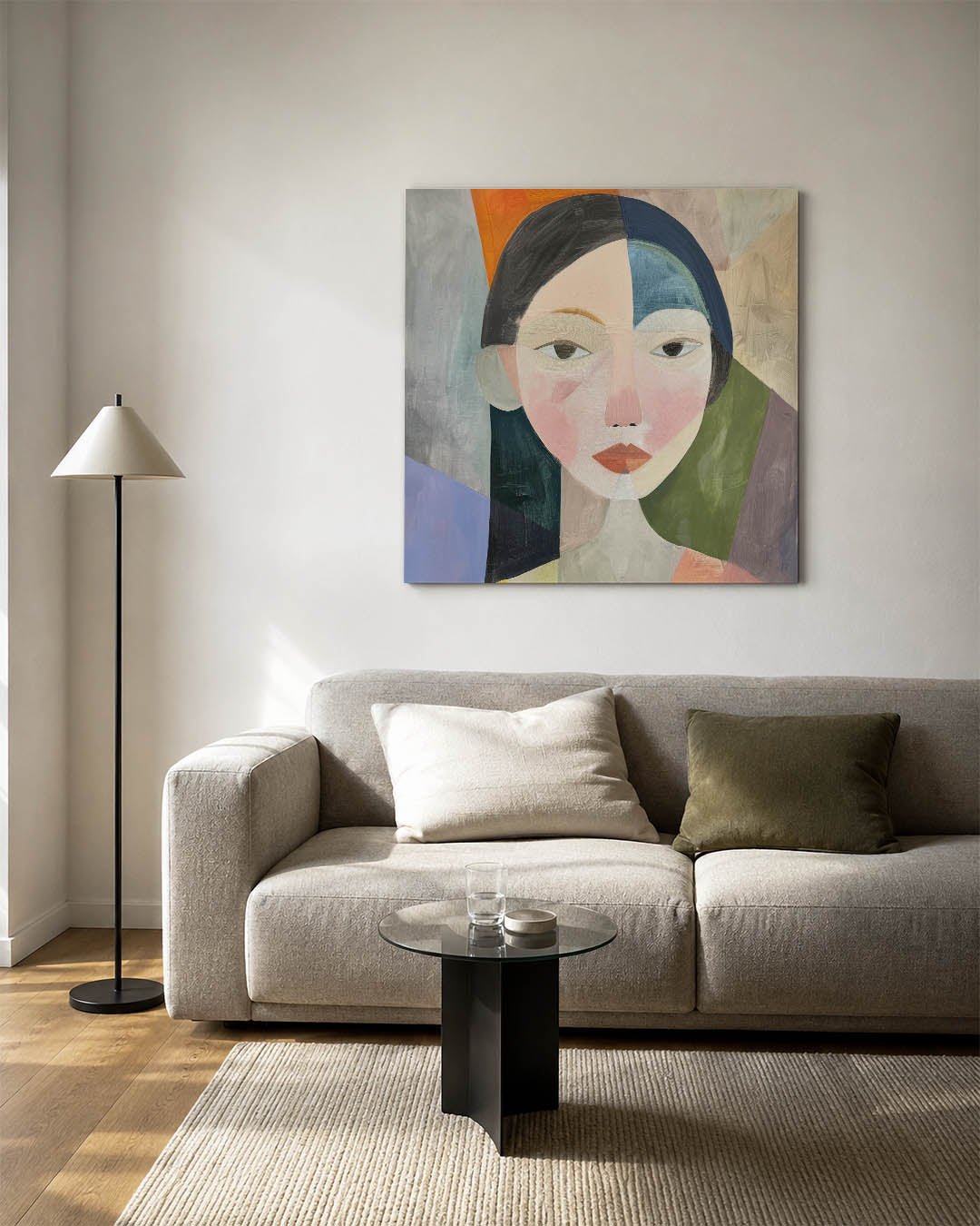 Geometrisch portret Kunstwerk