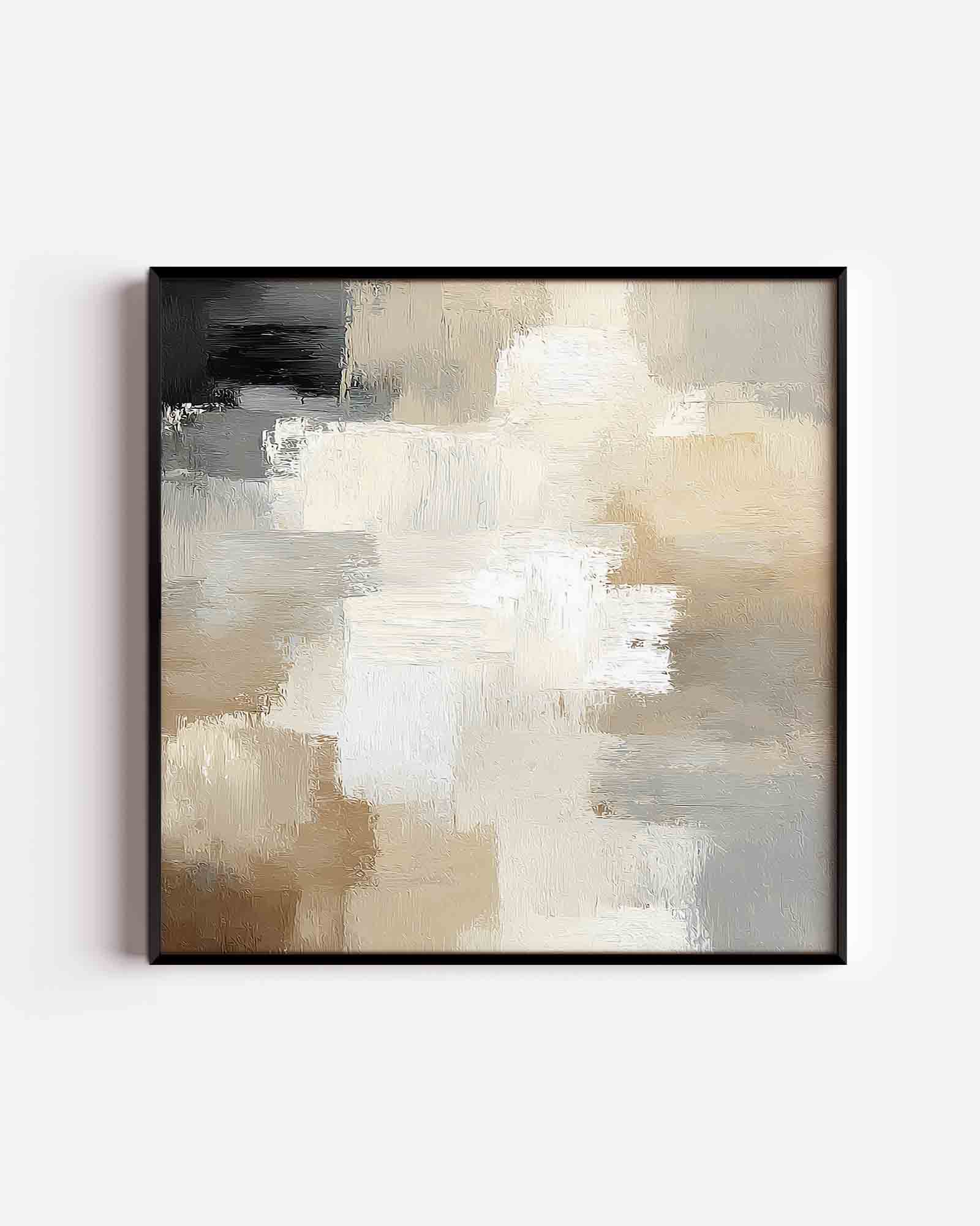 Abstracte beige en grijze Poster