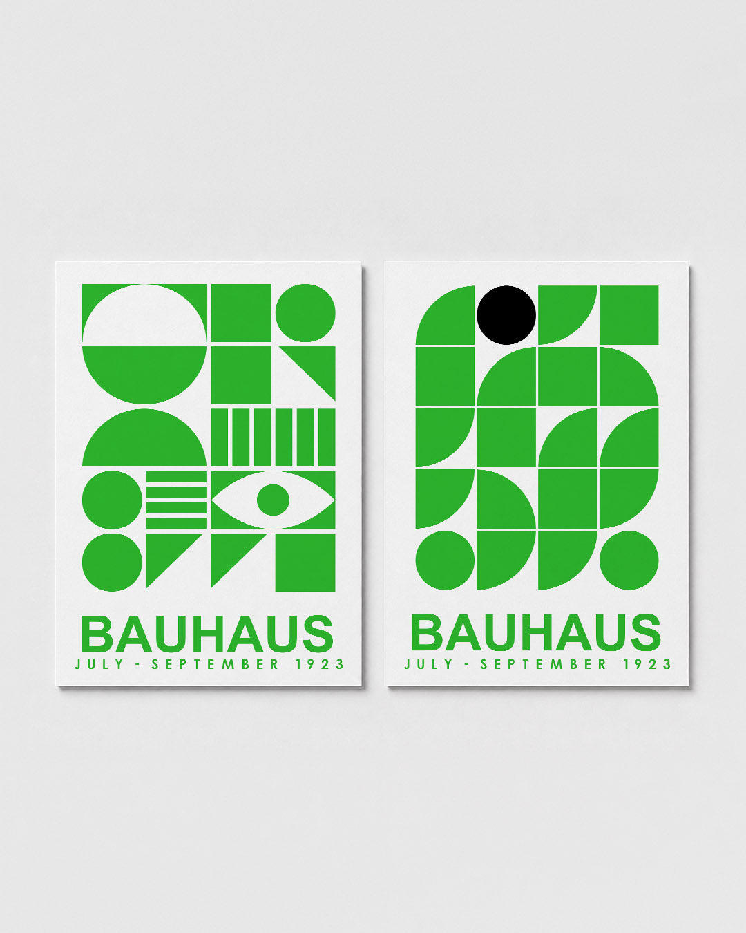 Groene vormencompositie Posterset