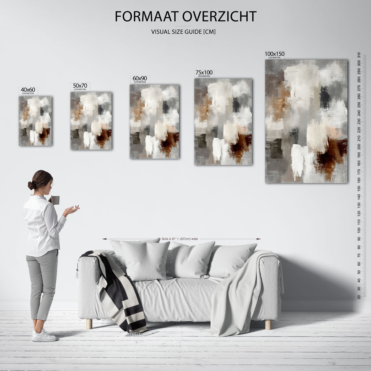 Dynamische kleurencompositie Kunstwerk