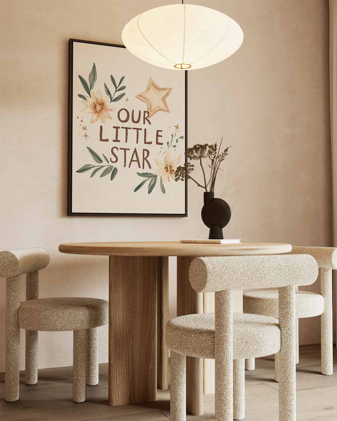 Our Little Star Bloemenposter Kunstwerk-canvas-dibond-plexiglas-wanddecoratie-WallArtistic