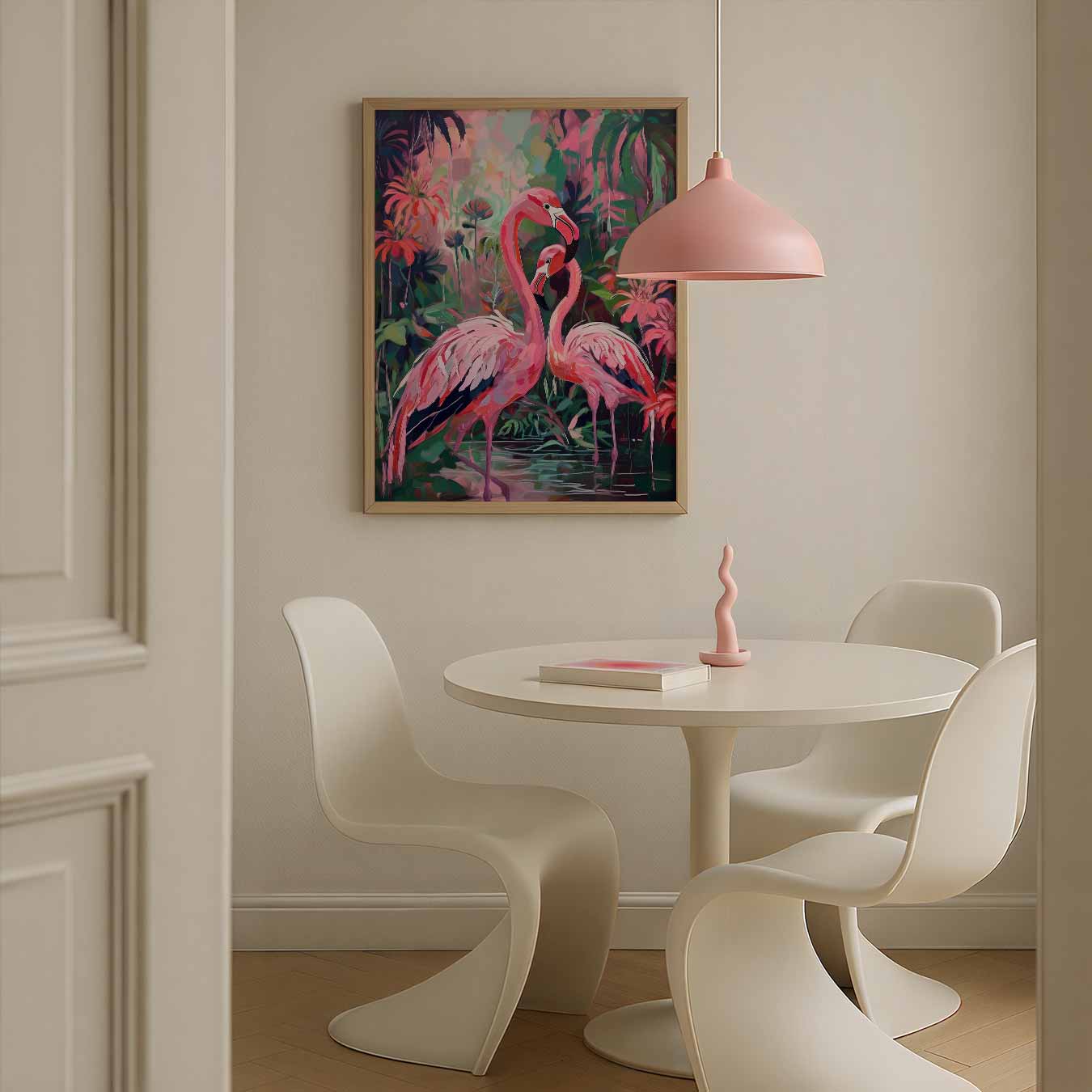Flamingo Liefde in de Jungle Poster-WallArtistic