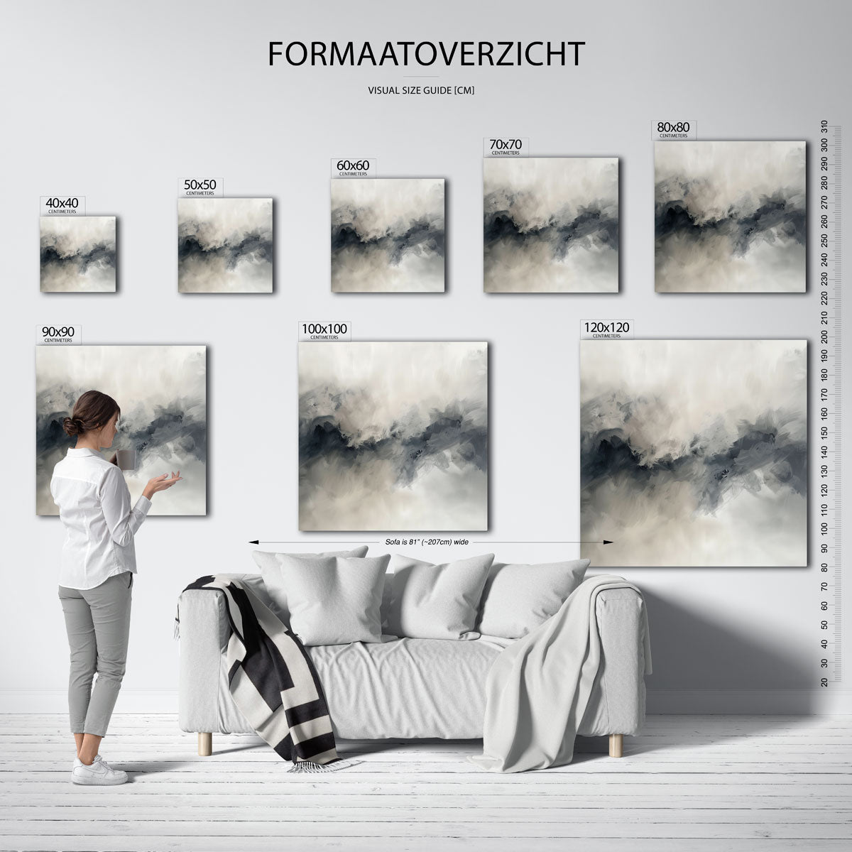 Abstracte grijze beweging Poster