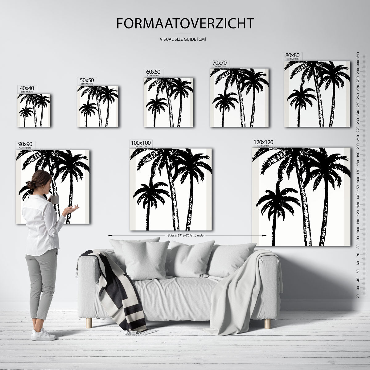 Palmboom silhouetten Poster