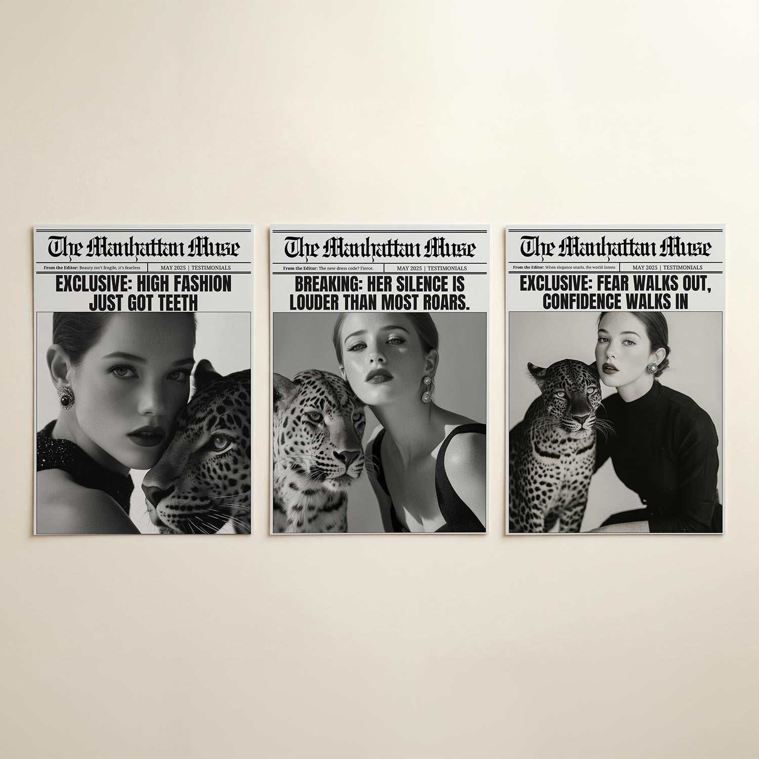 Zwart wit elegantie Posterset