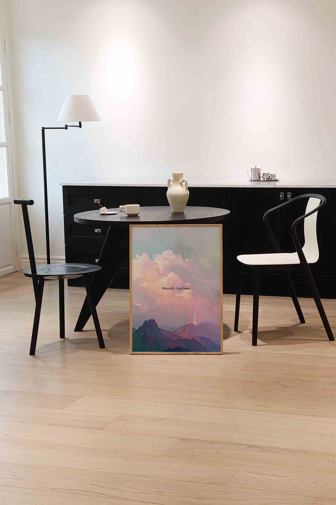 Bergen en wolken Poster