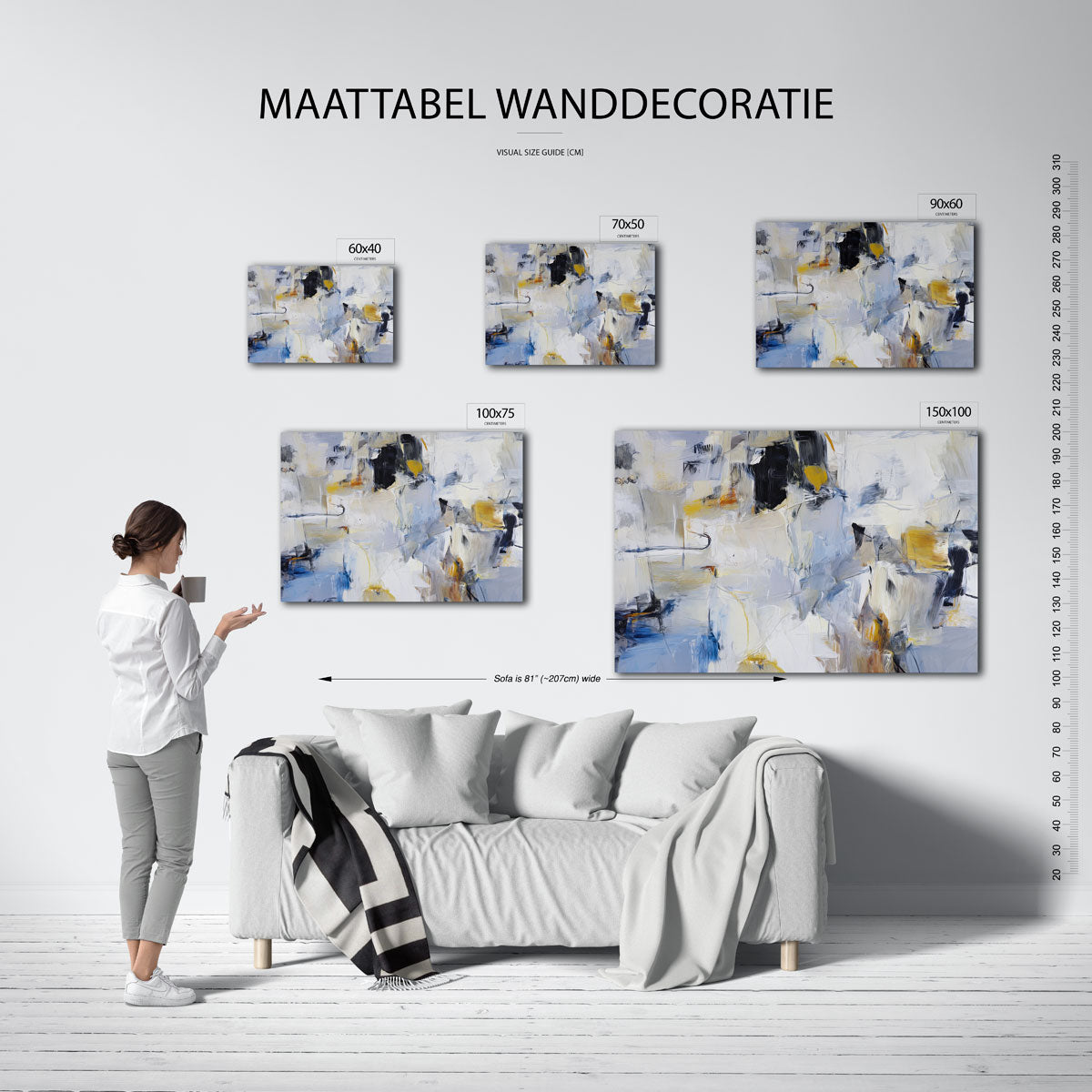 Dynamische kleurencompositie Kunstwerk