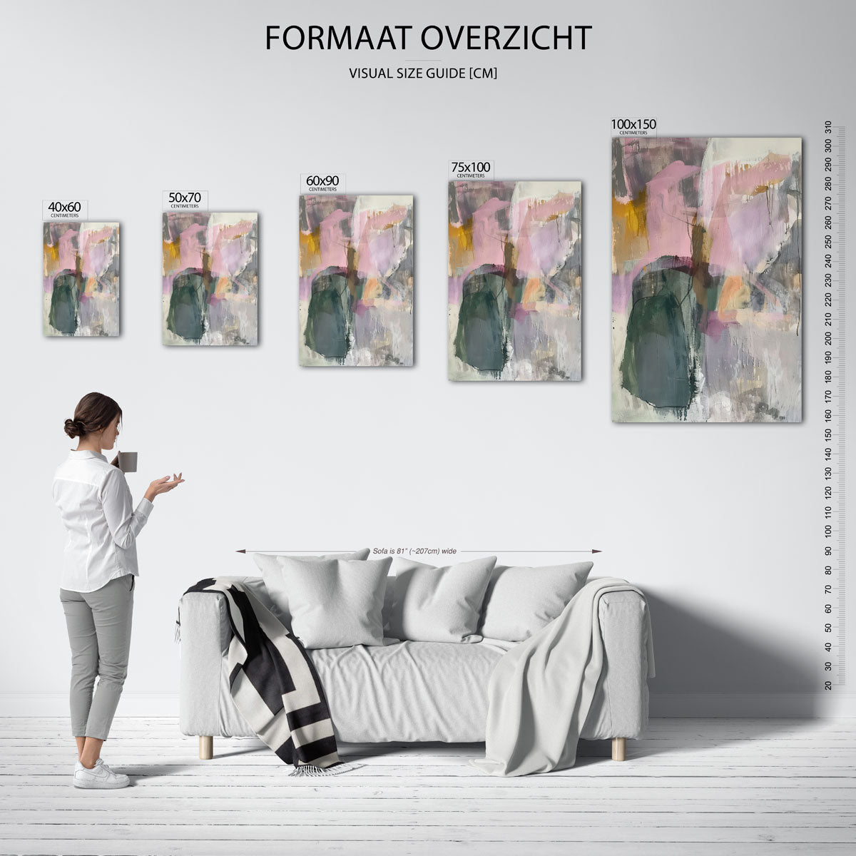 Dromerige kleurencompositie Kunstwerk