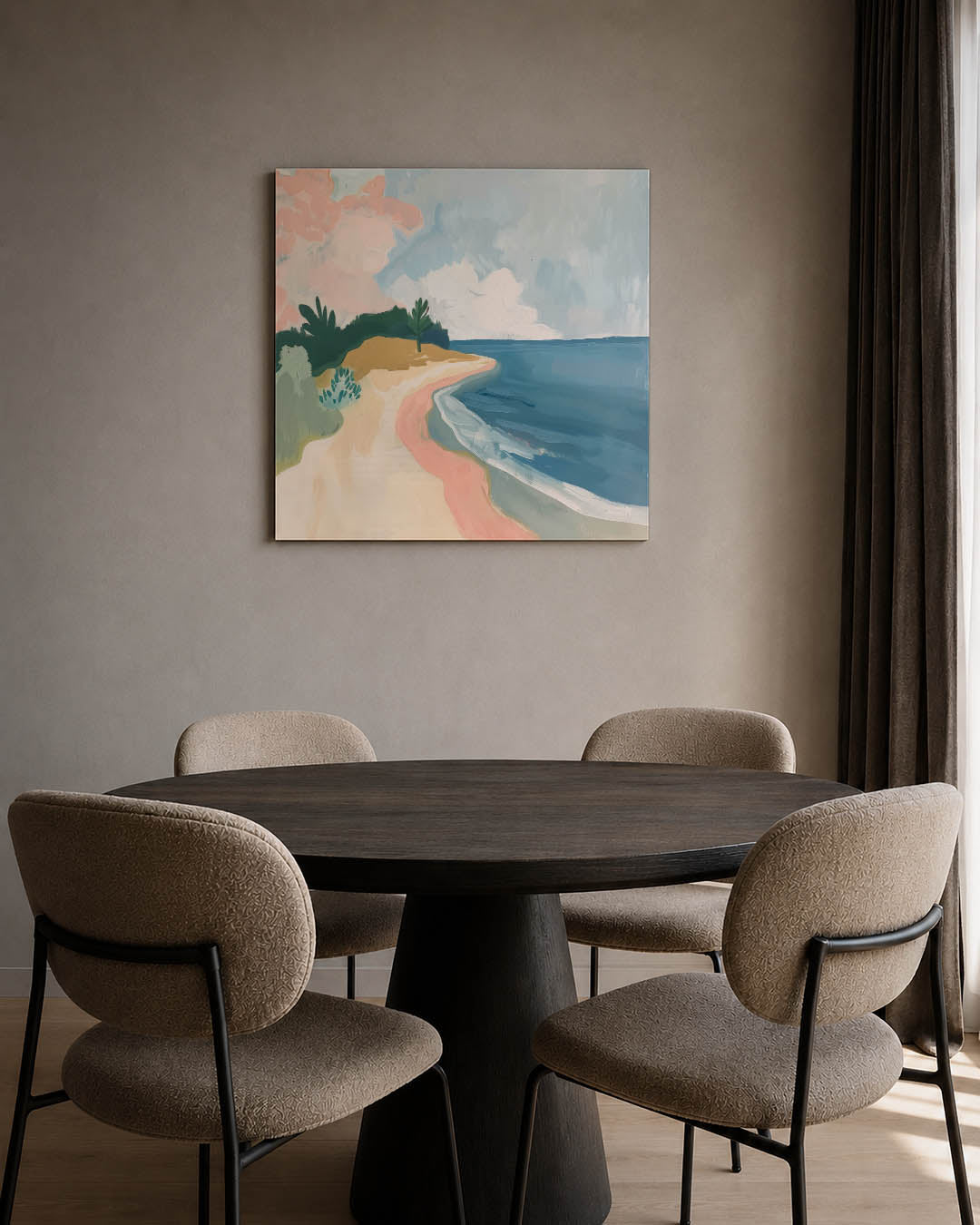 Kleurrijk strandlandschap Kunstwerk