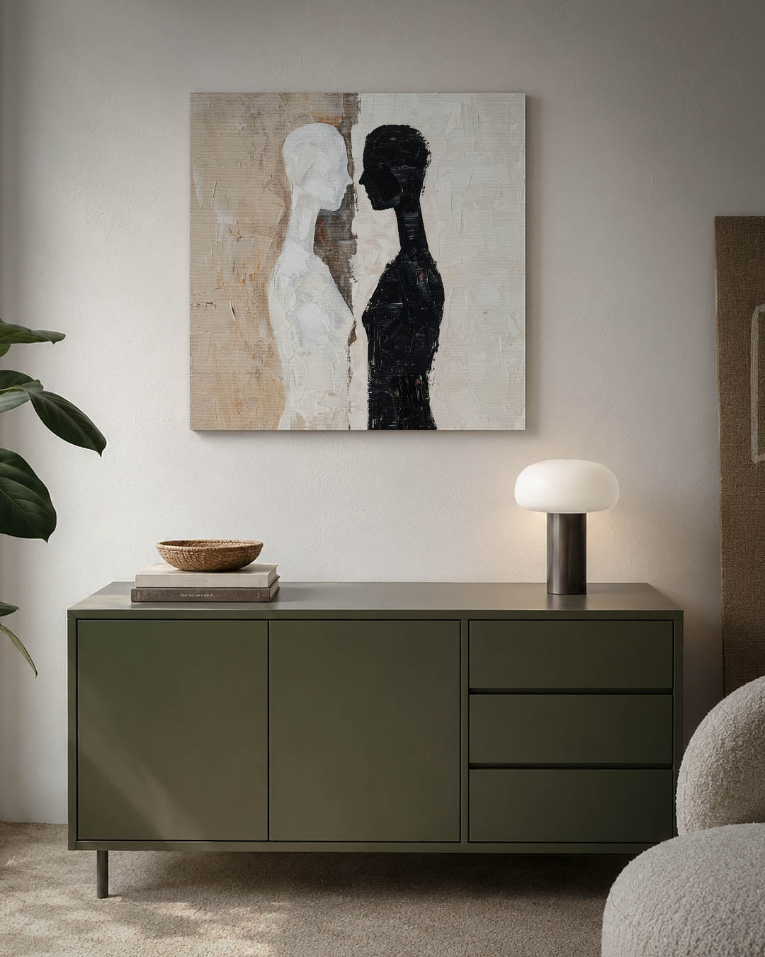 Tegenovergestelde figuren Kunstwerk