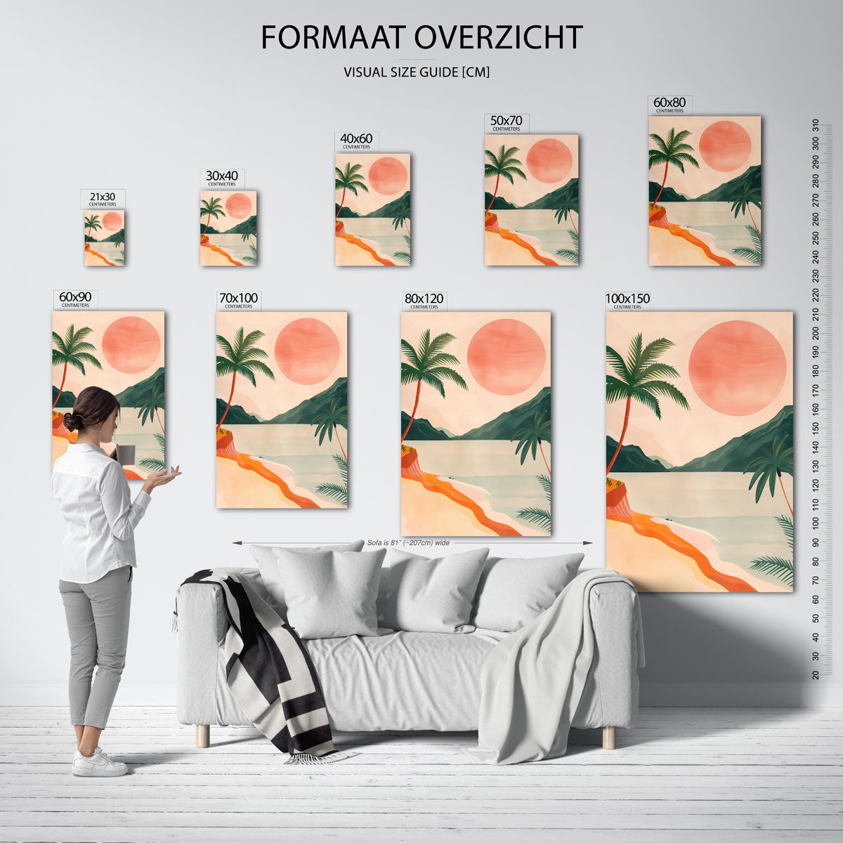 Palmbomen en zon Poster