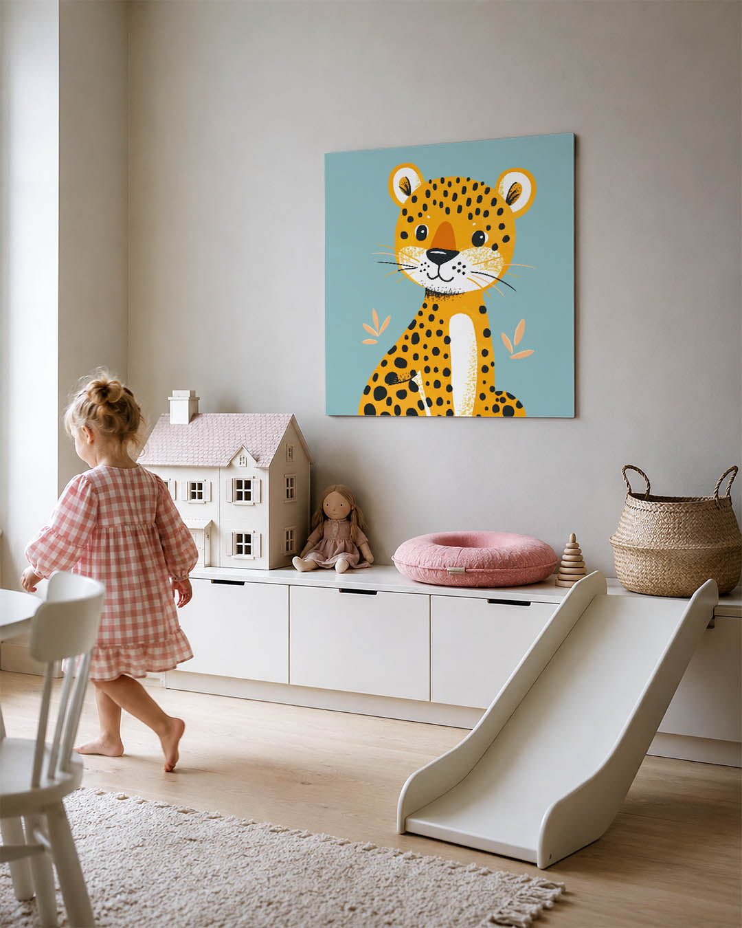 Speelse luipaard illustratie Kunstwerk