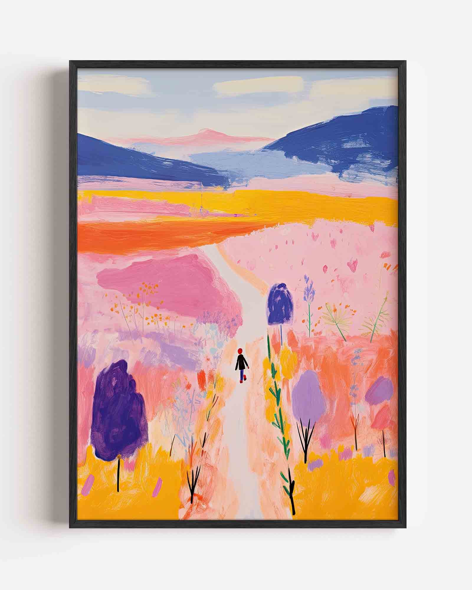 Landschap met wandelaar Poster