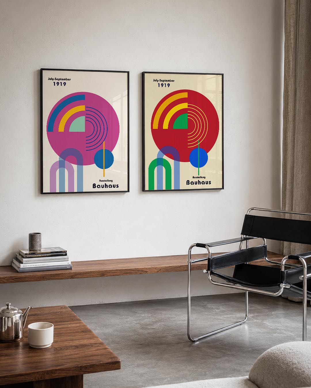 Kleurrijke cirkelcompositie Posterset
