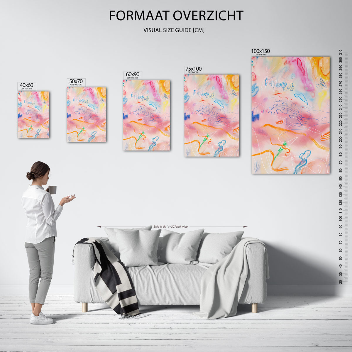 Vrolijke kleurenmix Kunstwerk