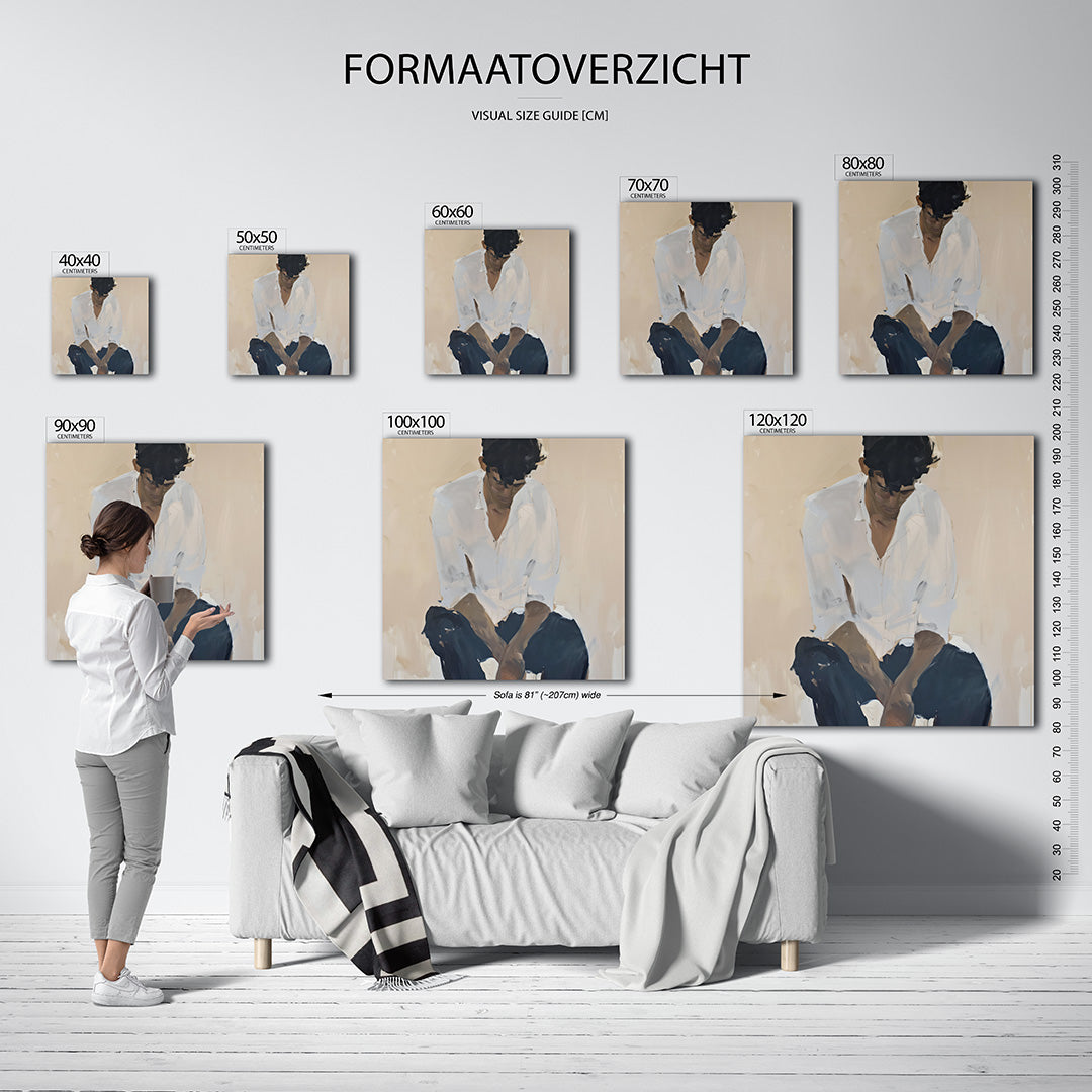 Zittende gestalte Kunstwerk