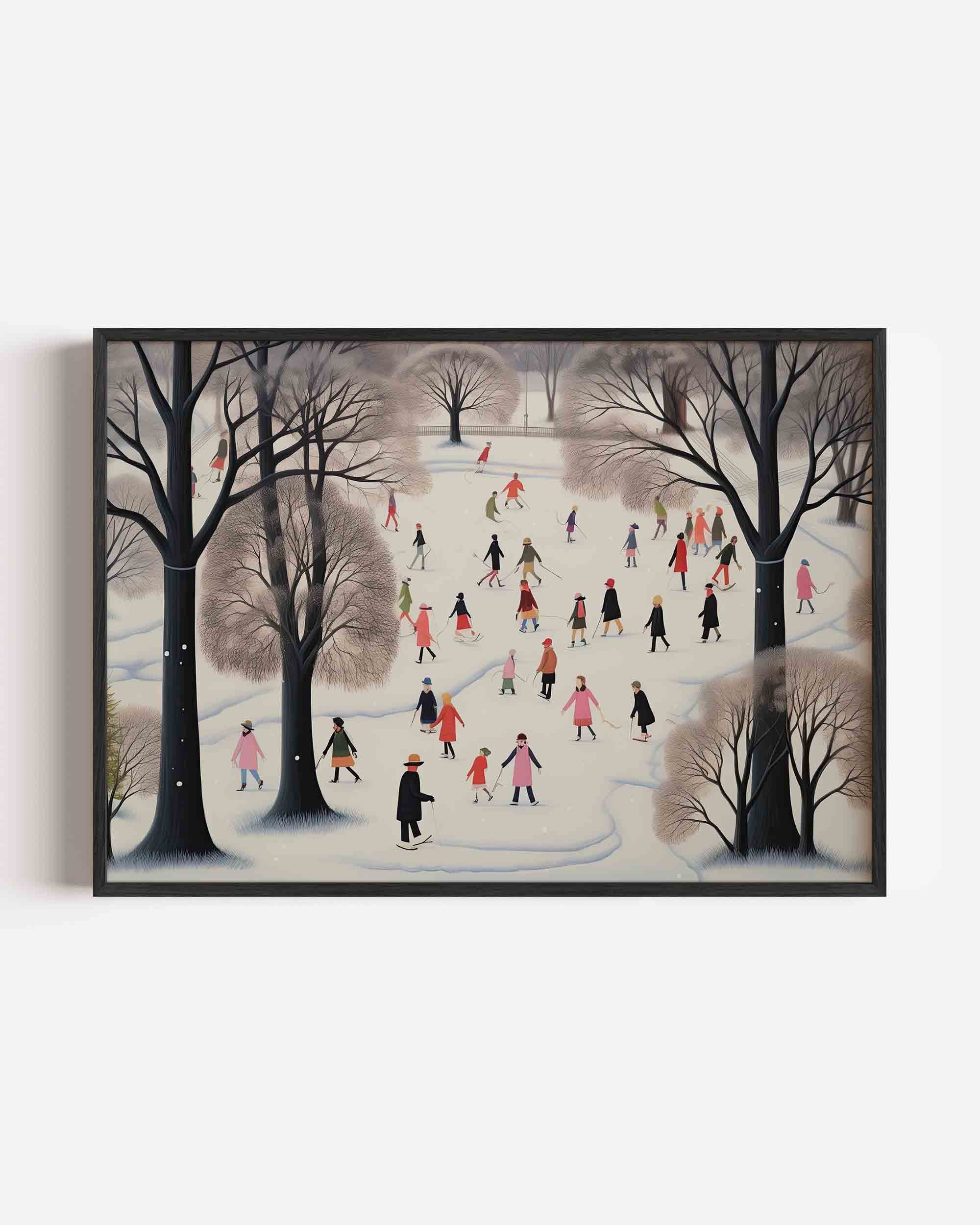 Winterse schaatstaferelen Poster
