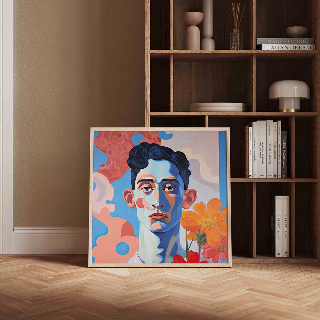 Portret met bloemen Poster
