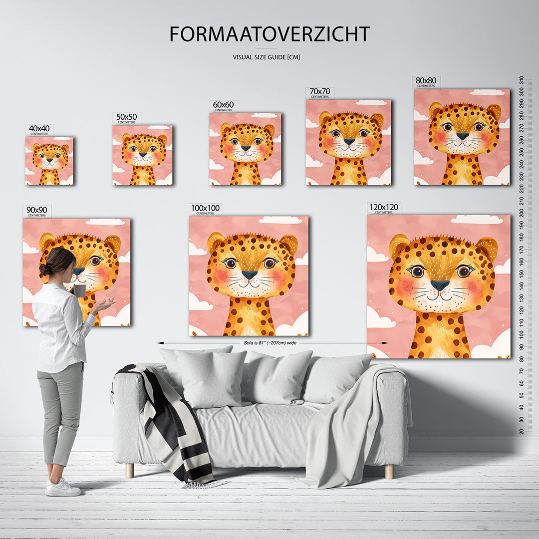 Vrolijke luipaard illustratie Kunstwerk