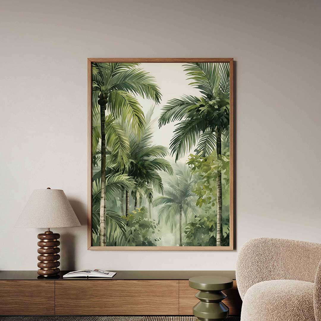 Palmbladeren en bomen Poster