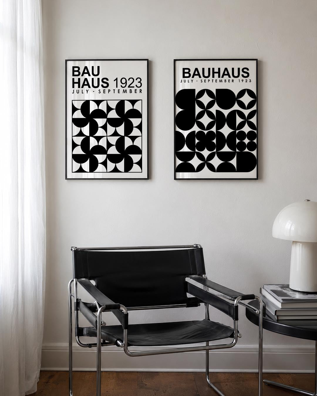 Zwart wit patronen Posterset