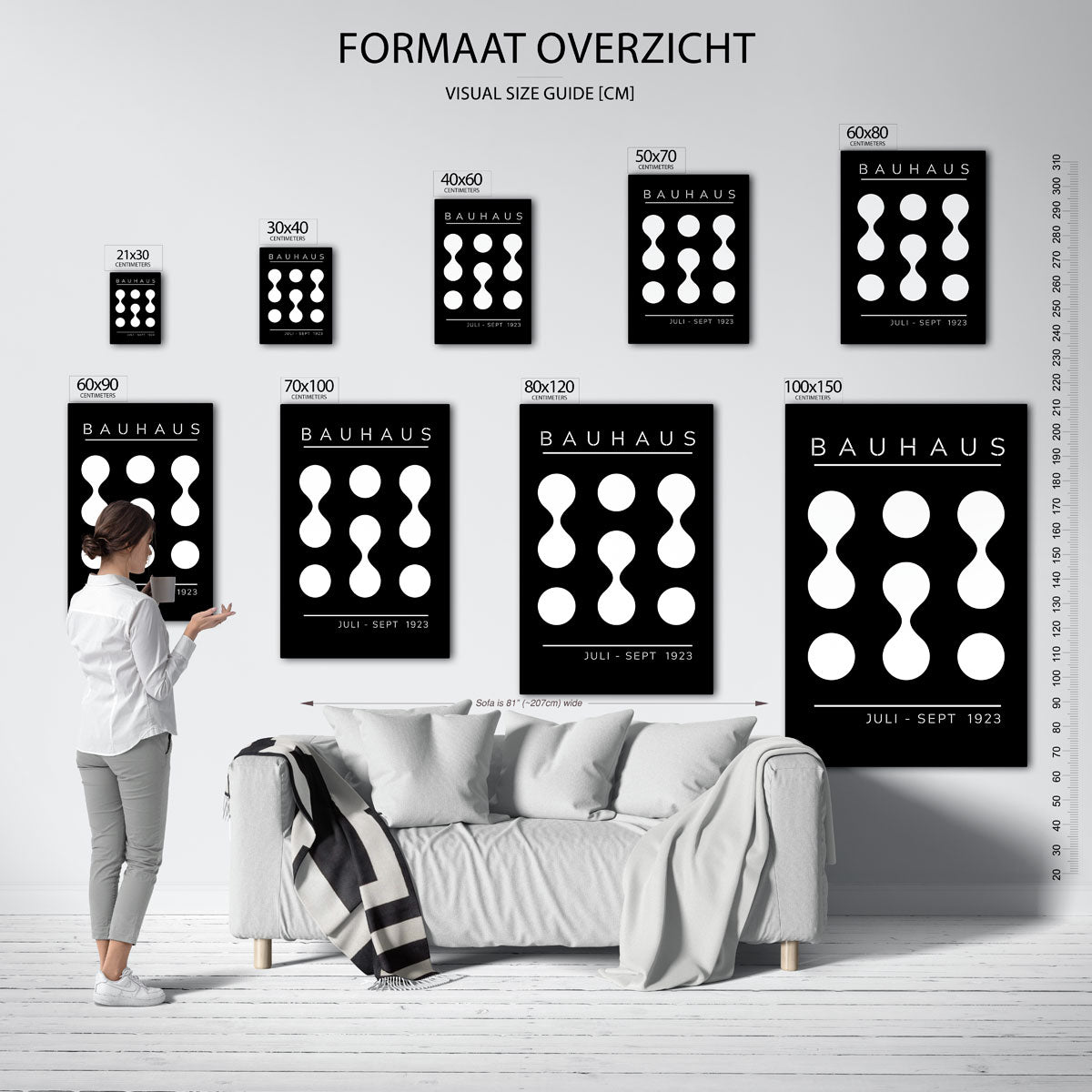 Zwart wit vormen Poster