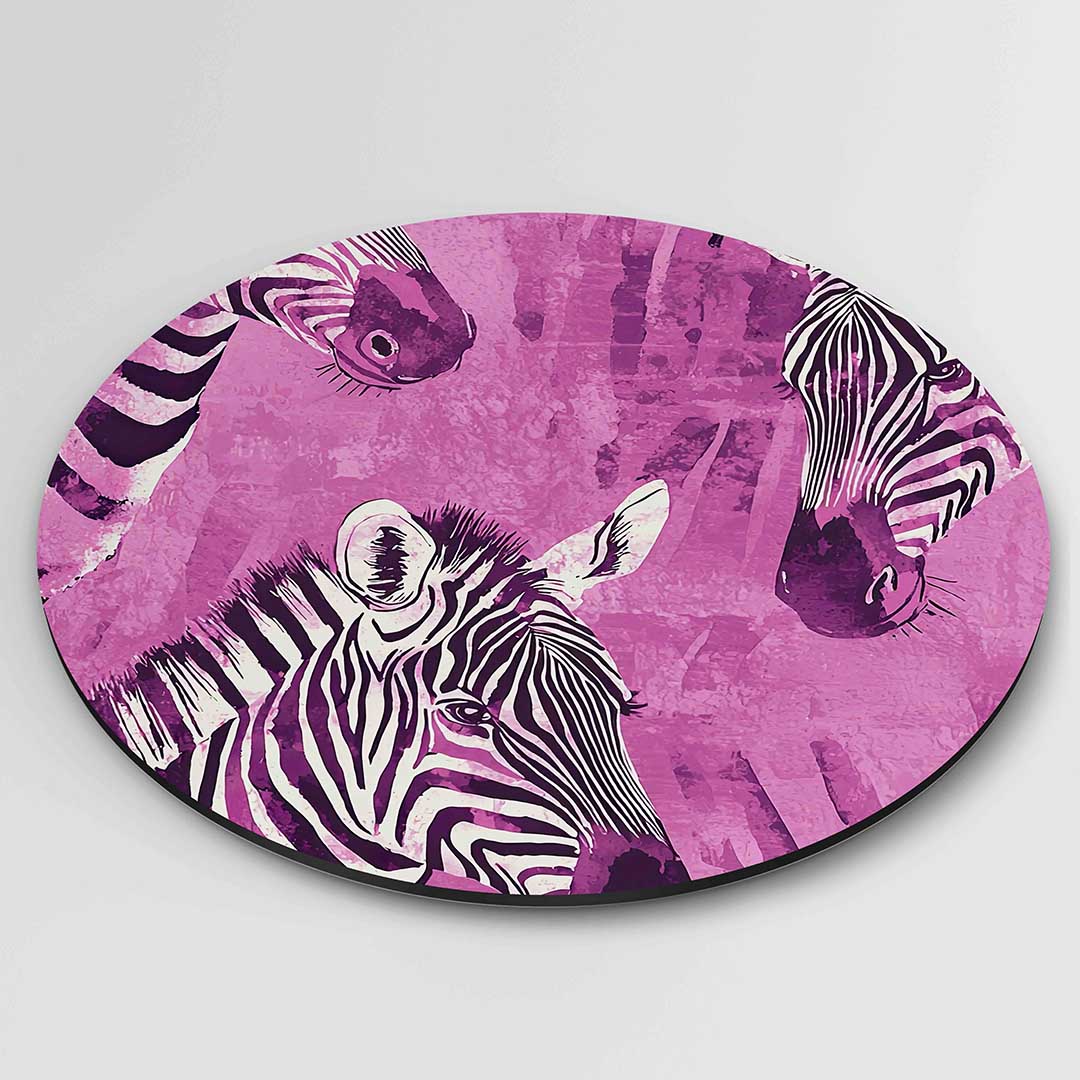 Zebra's op roze Muurcirkel