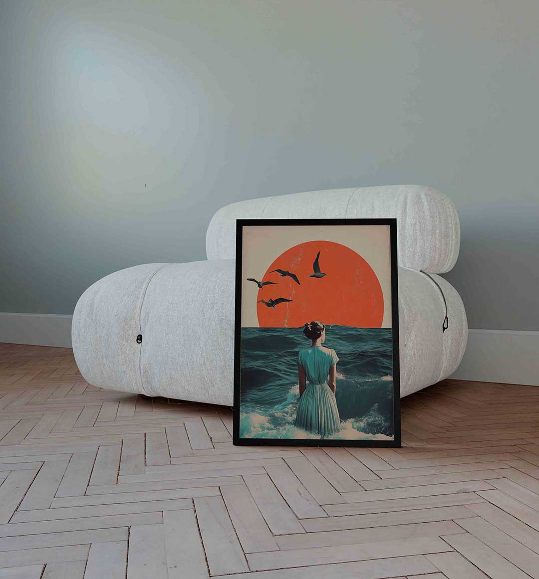 Vrouw bij zee Poster