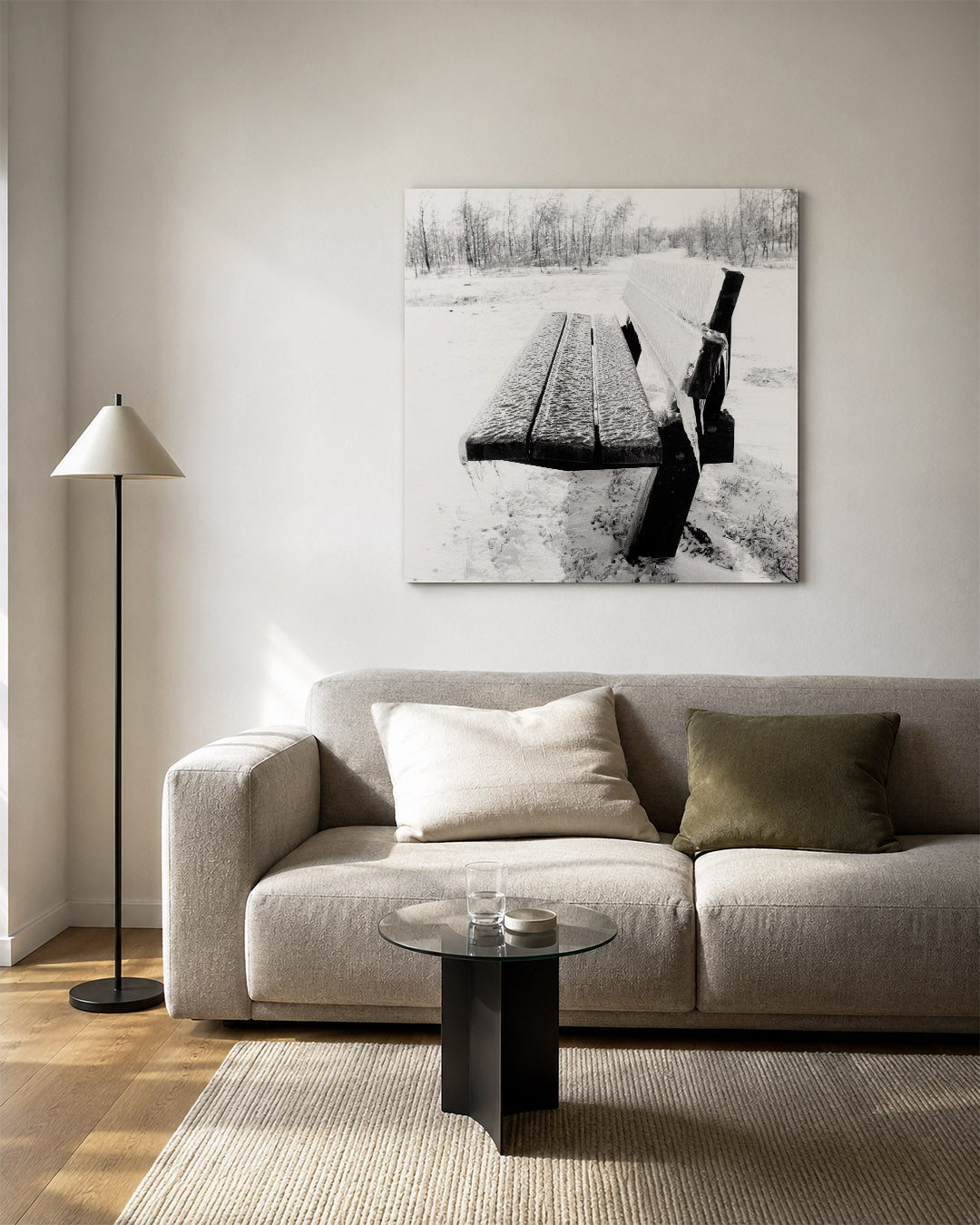 Bevroren bankje Kunstwerk