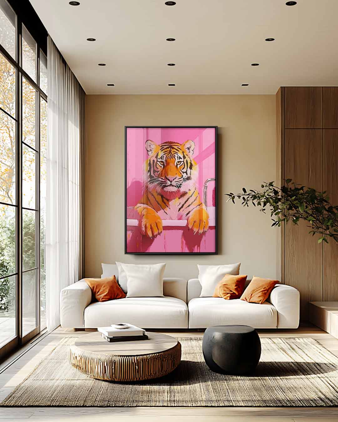 Tijger in Bad Kunstwerk