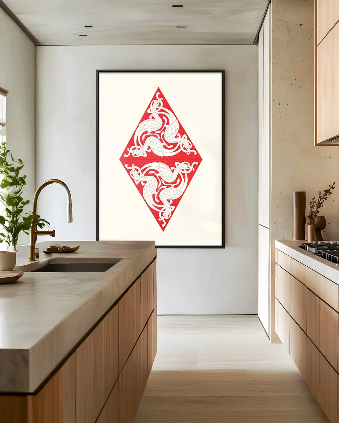 Viking Draak Motief Kunstwerk-canvas-dibond-plexiglas-wanddecoratie-WallArtistic