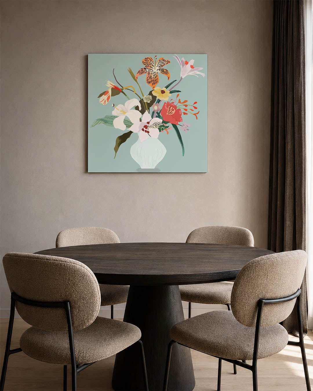 Bloemen in vaas Kunstwerk
