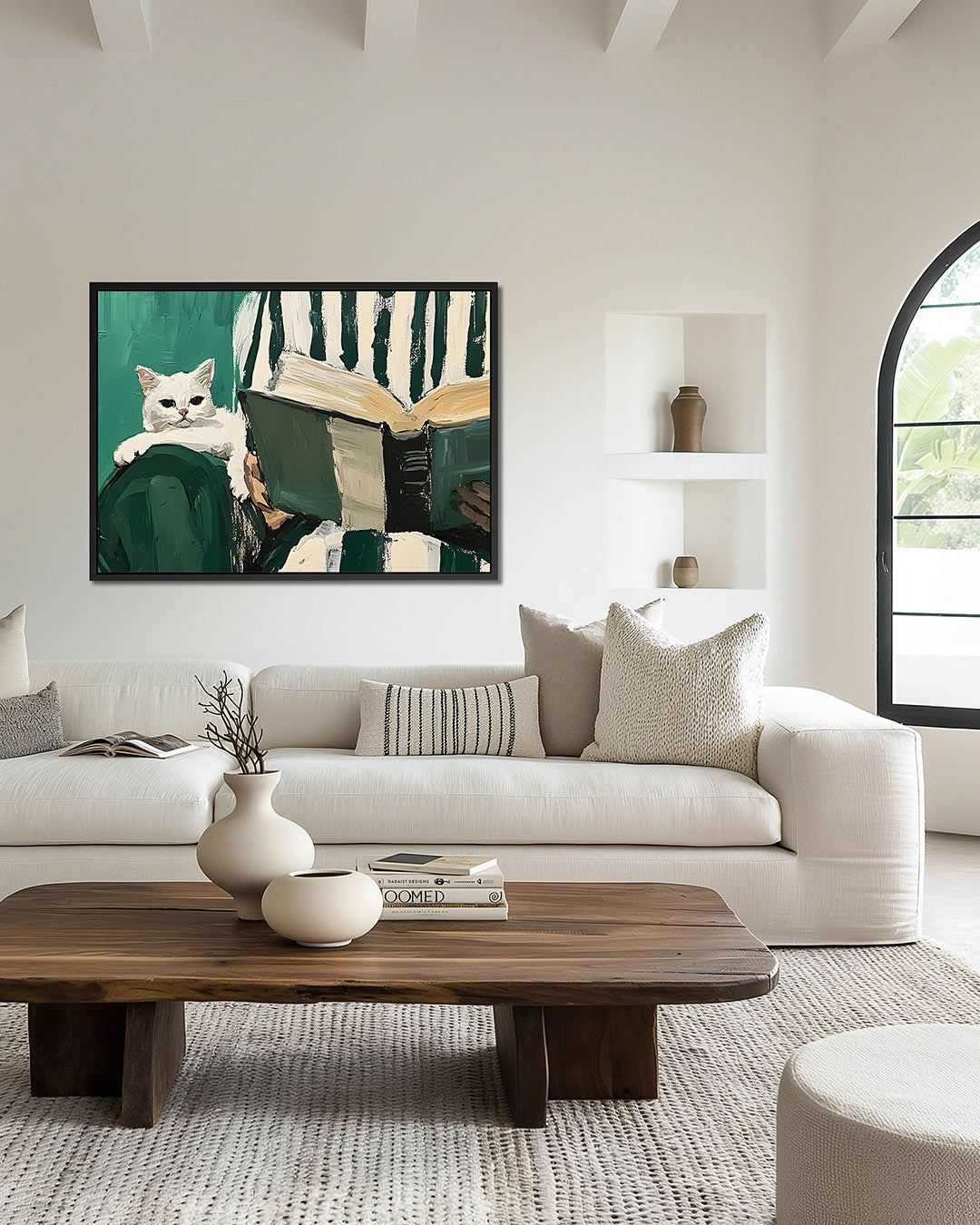 Lezende kat Kunstwerk
