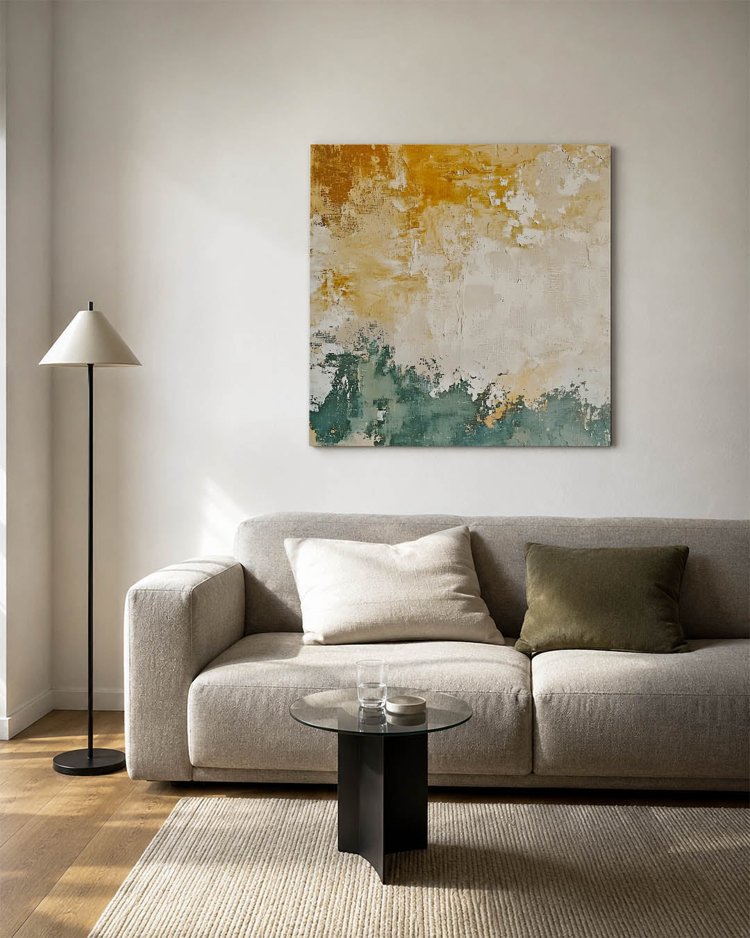 Gelaagde kleurencompositie Kunstwerk
