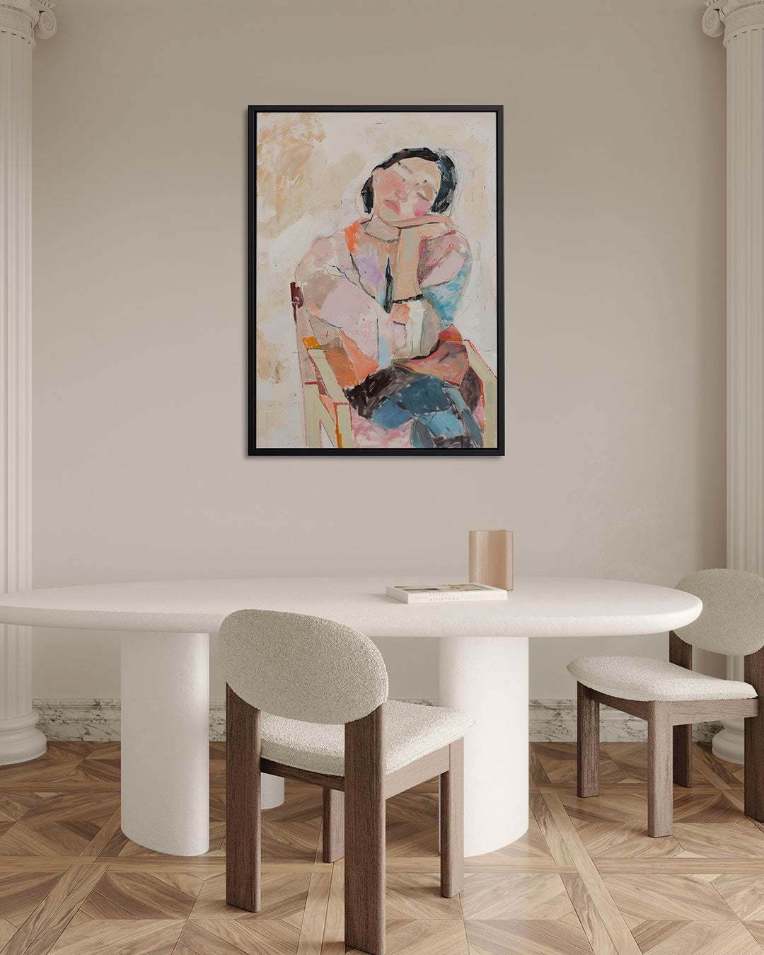Dromerige portretstudie Kunstwerk
